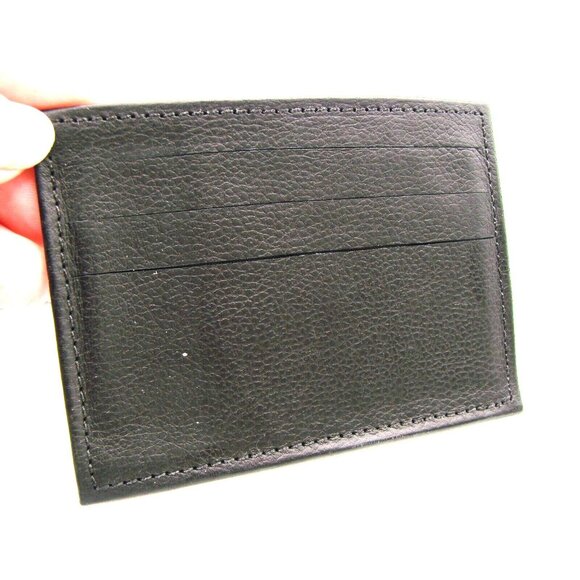 Arte Kuna Colombia Mens Black Bi Fold Leather Wallet w/ Slim Card Holder Handmad - Picture 8 of 12